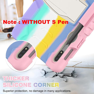 Husa Sigloo pentru tableta Samsung Galaxy Tab S8 Plus, S7 FE, S7 Plus, Rezistenta la Socuri, cu suport Kickstand, – Roz multicolor