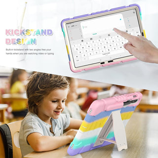 Husa Sigloo pentru tableta Samsung Galaxy Tab S8 Plus, S7 FE, S7 Plus, Rezistenta la Socuri, cu suport Kickstand, – Roz multicolor