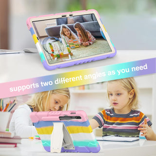 Husa Sigloo pentru tableta Samsung Galaxy Tab S8 Plus, S7 FE, S7 Plus, Rezistenta la Socuri, cu suport Kickstand, – Roz multicolor