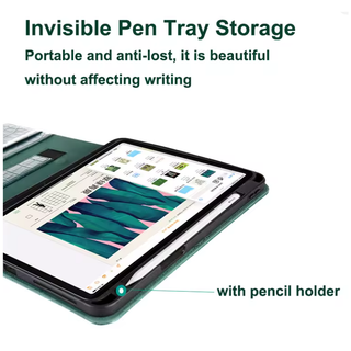 Husa pentru iPad Pro 12.9” (2022/2021/2020/2018), iPad Air 13(2024) – stil piele de crocodil, inchidere magnetica, design elegant, curea integrata