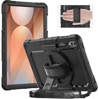 Pachet 360° Sigloo pentru pentru Samsung Galaxy Tab S10 Ultra, S9 Ultra, S8 Ultra, 14.6", Husa Shockproof Armor cu Folie integrata, Negru