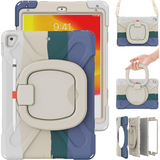 Husa pentru iPad Air 10.9" (Gen. 5/4) si iPad Pro 11" (Gen. 1–4), Carcasa rezistenta 3-in-1, Suport 360°, Curea mana, Verde multicolor