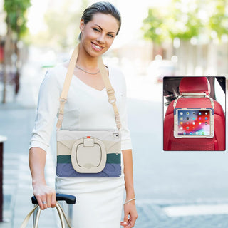 Husa pentru iPad Air 10.9" (Gen. 5/4) si iPad Pro 11" (Gen. 1–4), Carcasa rezistenta 3-in-1, Suport 360°, Curea mana, Verde multicolor