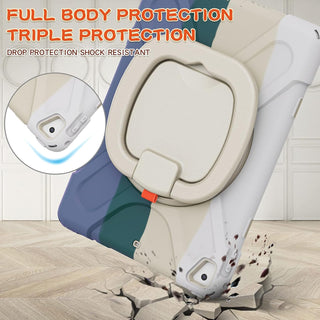 Husa pentru iPad Air 10.9" (Gen. 5/4) si iPad Pro 11" (Gen. 1–4), Carcasa rezistenta 3-in-1, Suport 360°, Curea mana, Verde multicolor