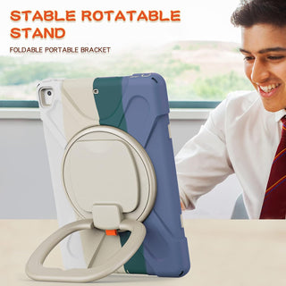 Husa pentru iPad Air 10.9" (Gen. 5/4) si iPad Pro 11" (Gen. 1–4), Carcasa rezistenta 3-in-1, Suport 360°, Curea mana, Verde multicolor