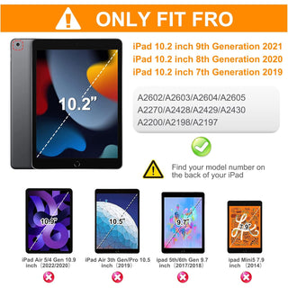 Husa Sigloo, pentru tableta Apple Ipad gen 9/8/7, 10.2 inch, Hybrid 3in1, 360 °protectie, suport smartpen, Stand, Curea Umar, Corner Shockproof, Negru