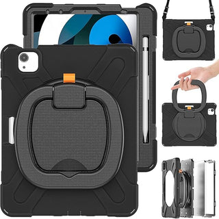 Husa reziztenta pentru iPad Air 10.9" (Gen. 5/4) si iPad Pro 11" (Gen. 1–4), Carcasa rezistenta 3-in-1, Suport 360°, Curea mana, black