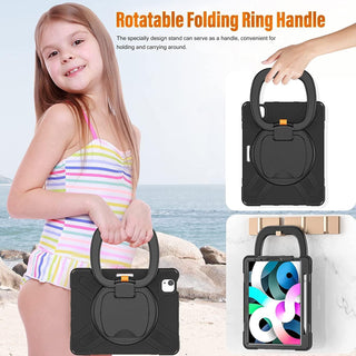 Husa reziztenta pentru iPad Air 10.9" (Gen. 5/4) si iPad Pro 11" (Gen. 1–4), Carcasa rezistenta 3-in-1, Suport 360°, Curea mana, black