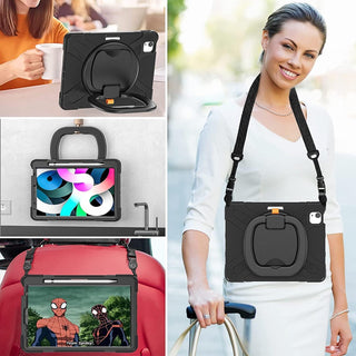 Husa reziztenta pentru iPad Air 10.9" (Gen. 5/4) si iPad Pro 11" (Gen. 1–4), Carcasa rezistenta 3-in-1, Suport 360°, Curea mana, black