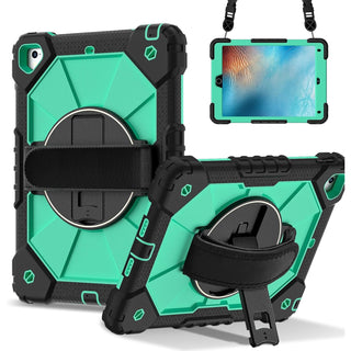 Husa Sigloo 3-in-1 pentru iPad 9.7” / iPad Pro 9.7” (2017/2018) – Protectie Completa, Suport Rotativ, Curea Reglabila, Verde + Negru