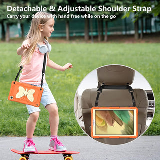 Husa Shockproof Armor pentru Samsung Galaxy Tab A7 Lite(SM-T220/T225), 8.7", Sigloo, stand Fluture, Protectie 360, Orange