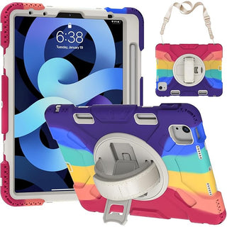 Husa Sigloo pentru iPad Air13 (2024/2025), iPad Pro 12.9'' (2020/2021/2022), Antisoc, Antipraf, cu Stand si Curea de Umar – Rosu multicolor