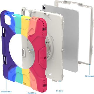 Husa Sigloo pentru iPad Air13 (2024/2025), iPad Pro 12.9'' (2020/2021/2022), Antisoc, Antipraf, cu Stand si Curea de Umar – Rosu multicolor