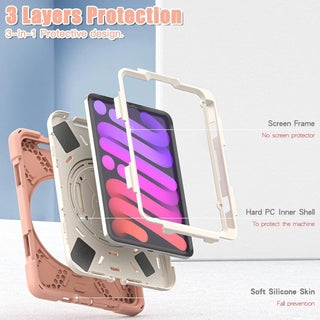 Husa premium Sigloo pentru Apple iPad Mini 7/6 (2024/2021), 8.3", Protectie Completa, Suport Creion, Stand Built -in, Anti-Soc, Roz