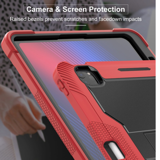 Husa de Protectie iPad Air 11" (M3 2025 / M2 2024), IPad Air5, Antisoc, Suport Rabatabil, Suport SmartPEN, Carcasa Robusta Copii & Adulti, Rosu