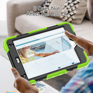Pachet complet 360° Sigloo: Husa Shockproof Armor + Folie integrata pentru Apple iPad 9th/8th/7th Gen (2021/2020/2019), 10.2", cu stand rotativ, suport creion, curea umar, Verde praz