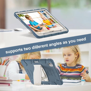 Husa Sigloo pentru iPad Air13 (2024/2025), iPad Pro 12.9'' (2020/2021/2022), Antisoc, Antipraf, cu Stand – Albastru Albastrea