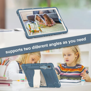 Husa Sigloo pentru tableta Samsung Galaxy Tab S8 Plus, S7 FE, S7 Plus, Rezistenta la Socuri, cu suport Kickstand, Albastru cu Crem