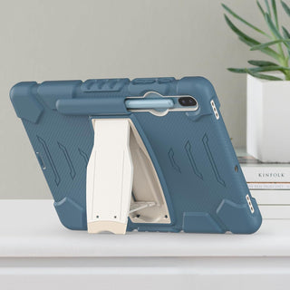 Husa Sigloo pentru tableta Samsung Galaxy Tab S8 Plus, S7 FE, S7 Plus, Rezistenta la Socuri, cu suport Kickstand, Albastru cu Crem