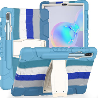 Husa Shockproof Armor pentru Samsung Galaxy Tab S6 (SM-T860/T865/T867), 10.5", Sigloo, stand Built-in, Protectie 360, Albastru Electric