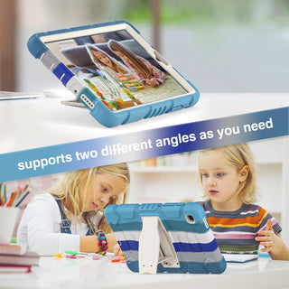 Husa Shockproof Armor pentru Samsung Galaxy Tab A7 Lite(SM-T220/T225), 8.7", Sigloo, stand Built-in, Protectie 360, Albastru multicolor