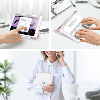 Husa inteligenta cu suport stylus DuxDucis, Toby, Pentru iPad 2019/2020/2021, 10.2", Roz