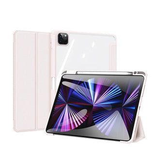 Husa inteligenta cu suport pentru Apple Pencil, Dux Ducis, Toby, Compatibil cu iPad Pro 2021, 11'', Piele ecologica, Roz