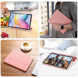 Husa premium pentru Samsung Galaxy Tab S6 Lite (P610/P 613/P615/P619) 2024, 10.4", Sigloo, suport Smart Pen, Roz sters