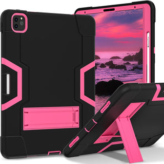 Husa Sigloo pentru iPad Air 13" (2025/2024 M3/M2) si iPad Pro 12.9" – cu Suport Kickstand, Design Robust, Negru + Roz