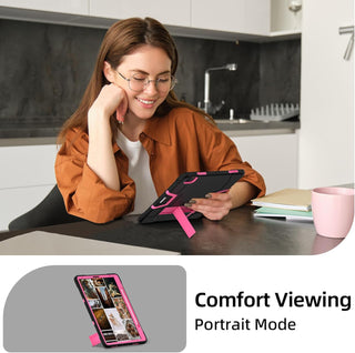 Husa Sigloo pentru iPad Air 13" (2025/2024 M3/M2) si iPad Pro 12.9" – cu Suport Kickstand, Design Robust, Negru + Roz