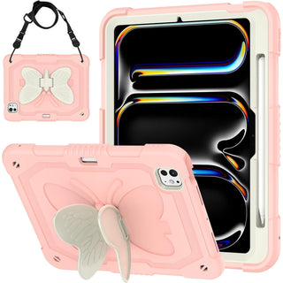 Husa premium Sigloo pentru Apple iPad Air 11, Air 5, Air 4, (11/10.9 Inch) – Protectie Completa, Suport Creion, Stand Fluture, Curea, Roz