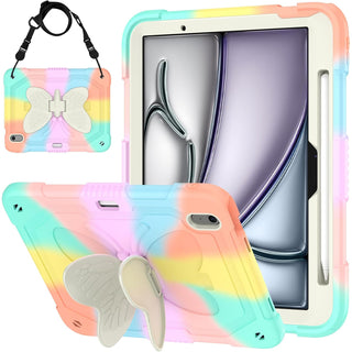 Husa premium Sigloo pentru Apple iPad Air 11, Air 5, Air 4, (11/10.9 Inch) – Protectie Completa, Suport Creion, Stand Fluture, Curea, Albastru Multicolor