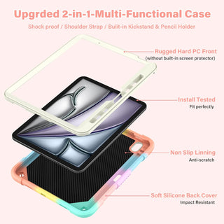 Husa premium Sigloo pentru Apple iPad Air 11, Air 5, Air 4, (11/10.9 Inch) – Protectie Completa, Suport Creion, Stand Fluture, Curea, Albastru Multicolor