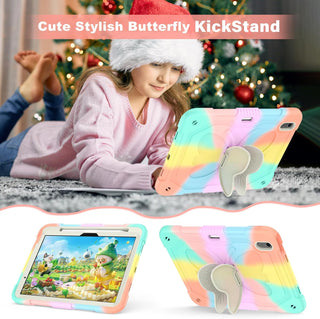 Husa premium Sigloo pentru Apple iPad Air 11, Air 5, Air 4, (11/10.9 Inch) – Protectie Completa, Suport Creion, Stand Fluture, Curea, Albastru Multicolor