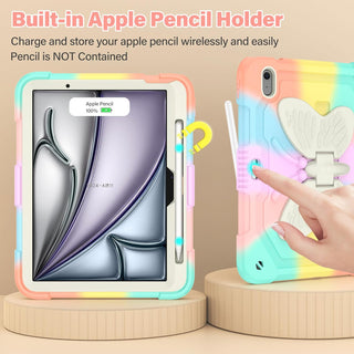 Husa premium Sigloo pentru Apple iPad Air 11, Air 5, Air 4, (11/10.9 Inch) – Protectie Completa, Suport Creion, Stand Fluture, Curea, Albastru Multicolor