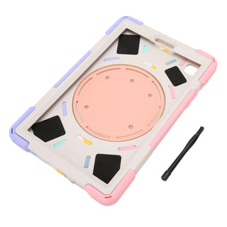 Husa Hard Sigloo pentru Samsung Galaxy Tab S6 Lite 2022/2024, Sigloo, Protectie Completa, Suport Creion, Stand rotativ, Curea Umar, Anti-Soc, Multicolor Violet