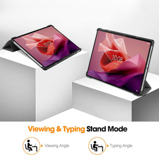 Husa tableta Lenovo Tab P12 (TB370FU) 12.7 inch, 2023, functie sleep/wake-up, ultralight de tip stand, Sigloo, Light Blue
