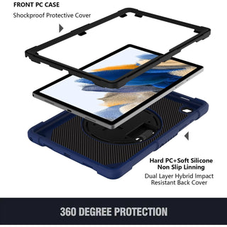 Husa Sigloo, pentru tableta Apple Ipad gen 9/8/7, 10.2 inch, Hybrid 3in1, 360 ° protectie, suport smartpen, Stand, Corner Shockproof, Dark Blue
