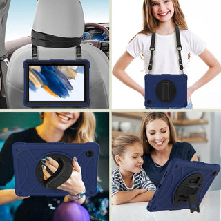 Husa Sigloo, pentru tableta Apple Ipad gen 9/8/7, 10.2 inch, Hybrid 3in1, 360 ° protectie, suport smartpen, Stand, Corner Shockproof, Dark Blue