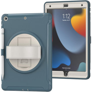 Husa Sigloo, pentru tableta Apple Ipad gen 9/8/7, 10.2 inch, Hybrid 3in1, 360 °protectie, suport smartpen, Stand rotativ, Corner Shockproof, Pine Green