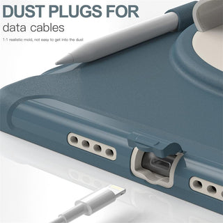 Husa Sigloo, pentru tableta Apple Ipad gen 9/8/7, 10.2 inch, Hybrid 3in1, 360 °protectie, suport smartpen, Stand rotativ, Corner Shockproof, Pine Green