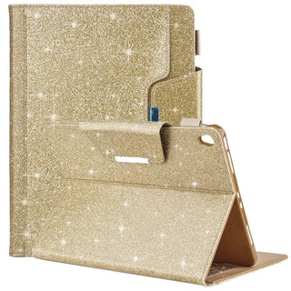 Husa Office Sigloo din piele sintetica, pentru tableta Ipad mini 7/ 6, 8.3'', Smart Cover, suport de smartpen, si portcarduri in interior, Auriu