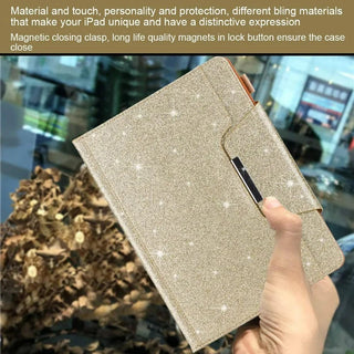 Husa Office Sigloo din piele sintetica, pentru tableta Ipad mini 7/ 6, 8.3'', Smart Cover, suport de smartpen, si portcarduri in interior, Auriu