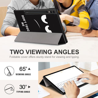 Husa tableta Lenovo Tab P12 (TB370FU) 12.7 inch, 2023, functie sleep/wake-up, ultralight de tip stand, Sigloo, Don't Touch Me