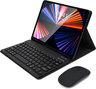 Husa cu tastatura si mouse Wireless, Bluetooth, pentru tableta Lenovo Tab 10.1" 2025 TB311, Sigloo, Negru