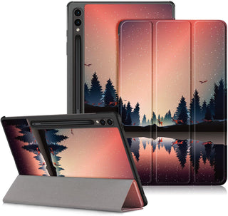 Husa tableta Lenovo Tab P12 (TB370FU) 12.7 inch, 2023, functie sleep/wake-up, ultralight de tip stand, Sigloo, Mirror in The Lake