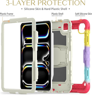 Husa premium Sigloo pentru Apple iPad Mini 7/6 (2024/2021), 8.3", Protectie Completa, Suport Creion, Stand Buit-in, Curea Umar, Antisok, Rosu Multicolor