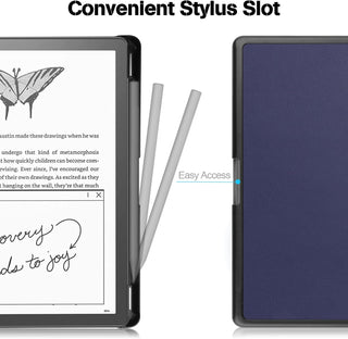 Husa Slim Sigloo pentru Kindle Scribe 10.2 inci (2022 & 2024) - Piele PU, Suport Stilou, Functie Auto Sleep/Wake, culoare Albastra