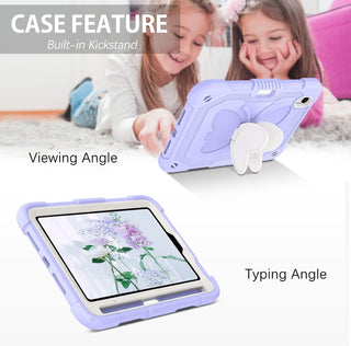 Husa premium Sigloo pentru Apple iPad Mini 7/6 (2024/2021), 8.3", Protectie Completa, Suport Creion, Stand Fluture, Curea Umar, Antisok, Liliac