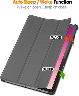 Husa tableta Lenovo Tab P12 (TB370FU) 12.7 inch, 2023, functie sleep/wake-up, ultralight de tip stand, Sigloo, Red Wine